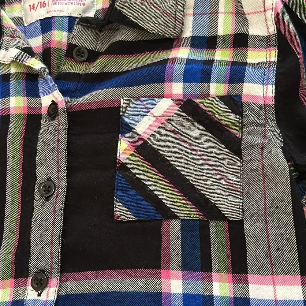 Justice Plaid Top